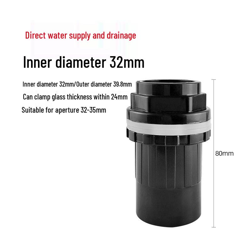 UPVC Fish Tank Plumbing Fittings: Hard Water Pipe Connector & Elbow Tee (Black)
