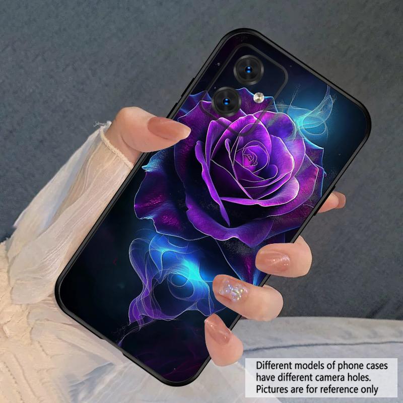 Dark Purple Rose For Moto Edge 40 50 Neo 5G E 14 15 G04 G05 4G G24 G34 G35 G54 POWER G55 G75 G84 85 silicone soft phone case