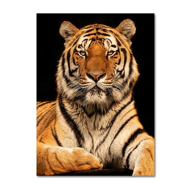 Modern Lion Family Wall Art Canvas Painting Print Posters Nature Animal Tiger Mural Pictures for Living Room Home Decoration