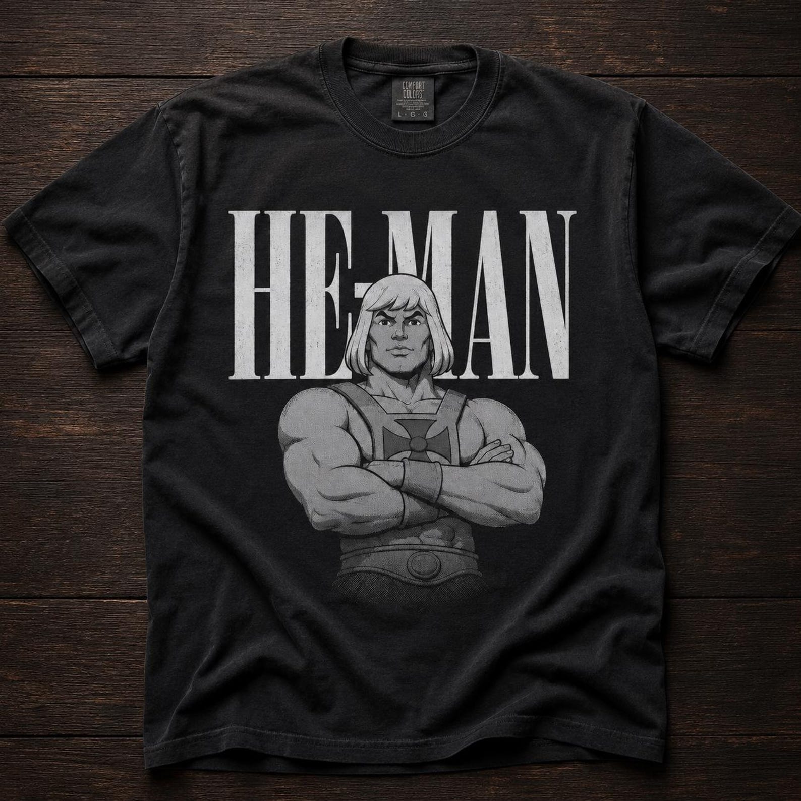 He-Man Masters of the Universe Tee | Halftone Retro 80s Cartoon Shirt XL