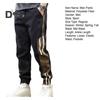 Spring Fall Men Cargo Pants Loose Drawstring Elastic Waist Pockets Ankle-banded Contrast Color Patchwork Sport Trousers Daily Wear Harem Pants
