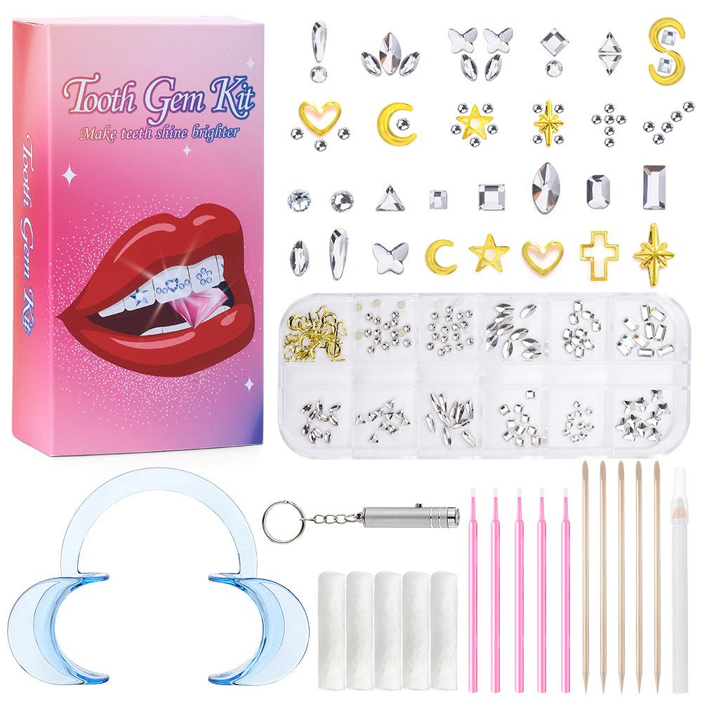 Dental Diamond Tooth Decoration, Tooth Diamond Tool Diy Set, Tooth Sticker, Diamond Love Horse Eye Decoration