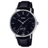 Casio Life Waterproof Quartz Leather Strap Men's Watch Black Dial MTP-VT01LM-1A
