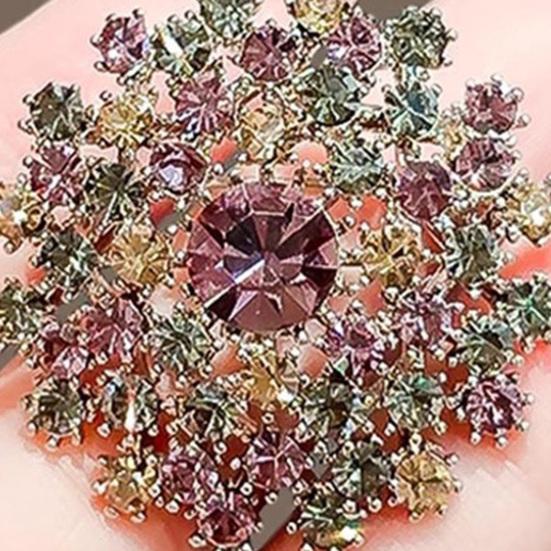 Women Brooch Sparkling Colorful Rhinestones Decor Dandelion Design Lapel Pin Sweater Scarf Badge Clothing Bags Accessories