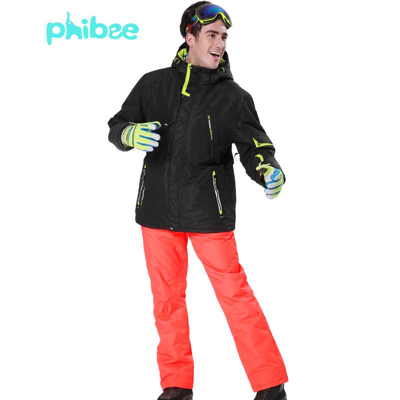 

PHIBEE Мужской лыжный костюм «Маленький слон» - Толстый, водонепроницаемый, дышащий XL