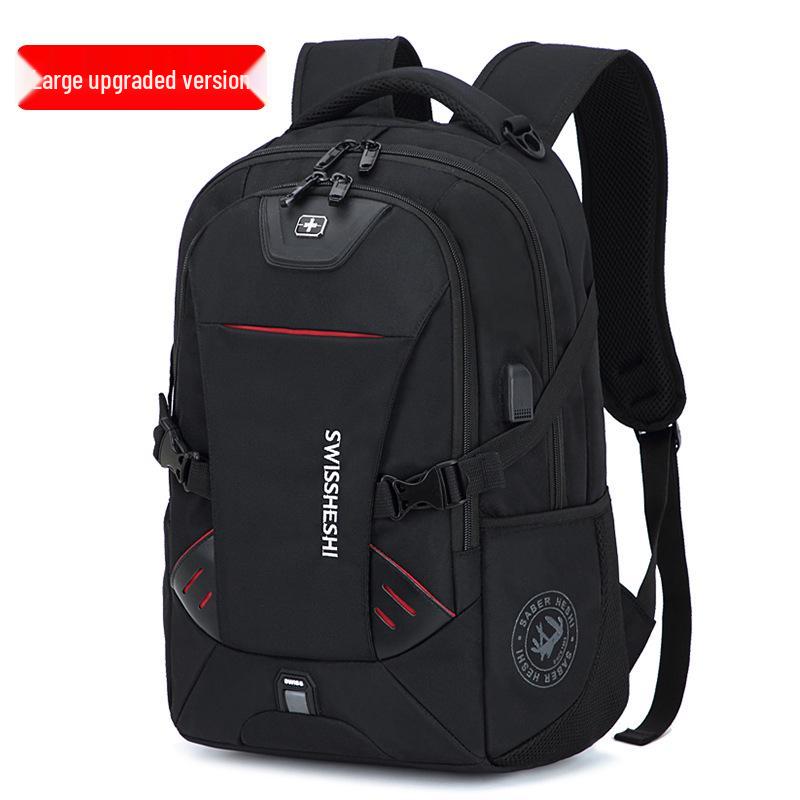 Swiss Men's Large Capacity Waterproof Travel Backpack - Lightweight Laptop Bag for High School Students