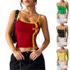 Damen lässiges Tanktop mit Buchstabenprint und Rundhalsausschnitt für den täglichen Sommergebrauch