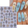 2pcs Bohemian Nail Art Stickers 5D Embossed Love Petals Lines Butterfly Design Nail Decals DIY Manicure Sliders Decoration