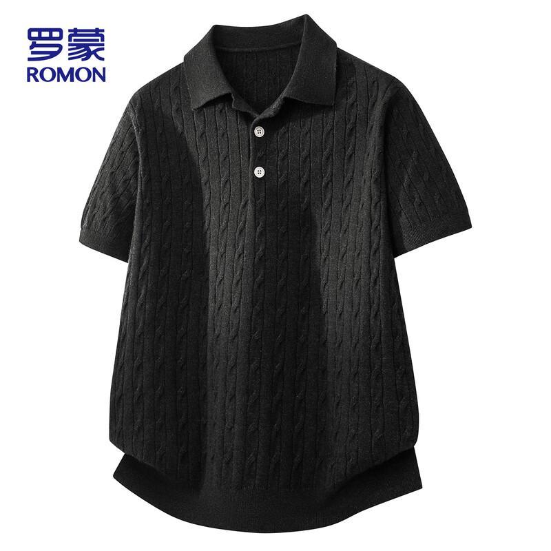 

ROMON Men s Ice Silk Knitted Polo T-Shirt M