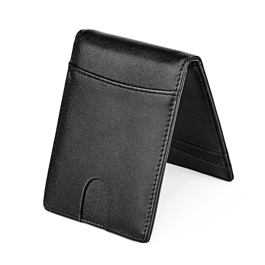 Men's Carbon Fiber Pattern RFID Short Wallet with Front Pocket Dollar Clip