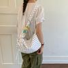 Women's Polka Dot Pleated Crescent Bag