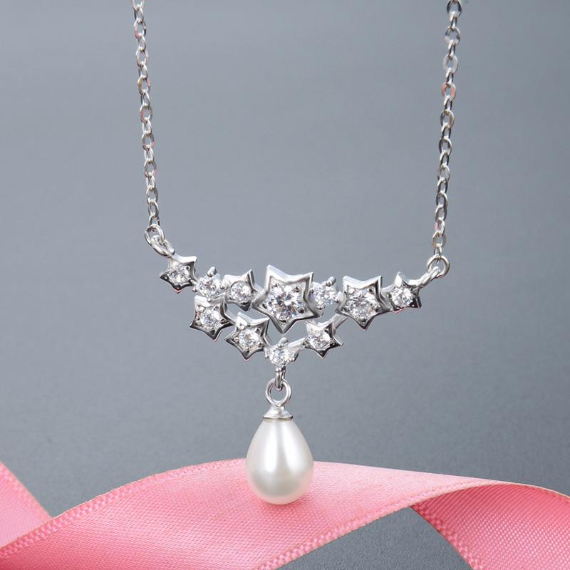 Lindon 925 Sterling Silber Klassische Damen Halskette Anhänger Zirkon Mode Geschenk