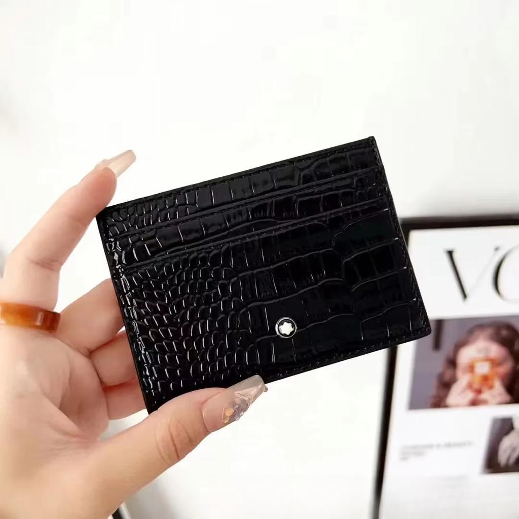 Luxury Women Men ID Card Wallet Thin Genuine Leather ID Card Holder Bags Solid Color Bank Credit Card Gift Multi Slot Slim Case