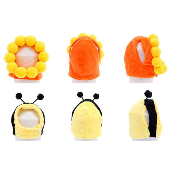 Cat Dog Headgear Cartoon Style Soft Cotton Hat Warm Cap Pet Accessories for Winter