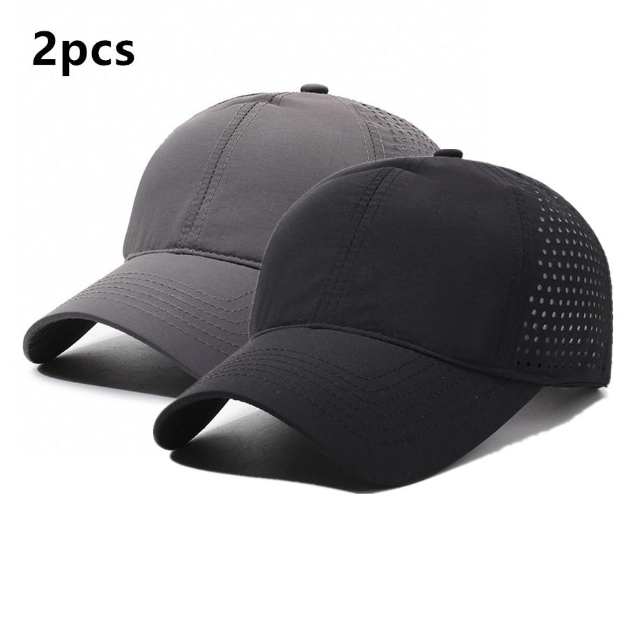 

Two-Pack Summer Ultra-Thin Baseball Caps, Back Perforated Breathable & Quick-Drying, Sun Hat For Outdoor Travel And Vacation 56-60cm