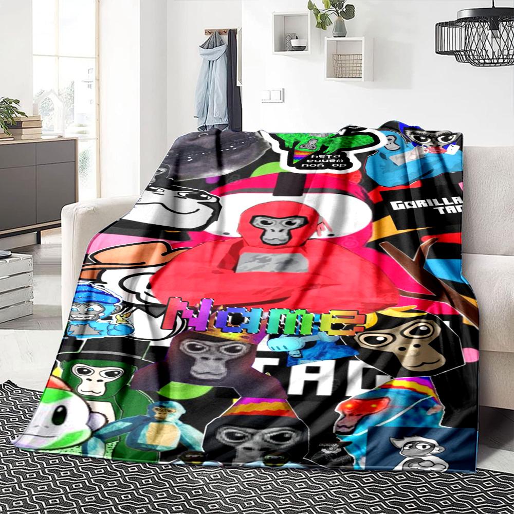 Custom Name Monkey Name Collage Party Blanket For Couch Bed Plush Cozy Fuzzy Blanket Super Soft Warm Blankets For Fall And Winter 091697