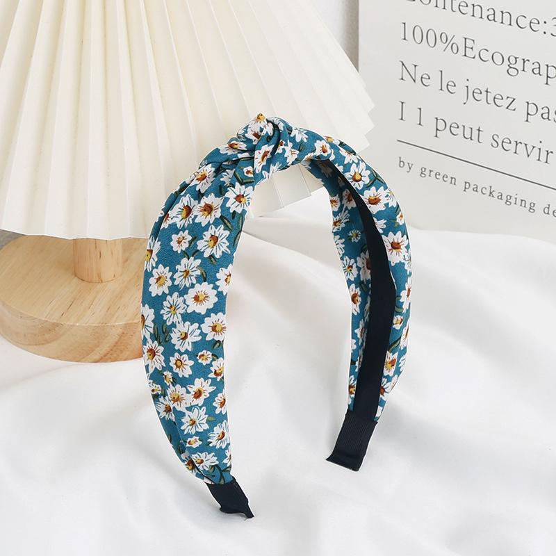 Chic Floral Printed Headband for Women Polka Dot Hairband Fashion Hair Accessory for Girls Daily Use