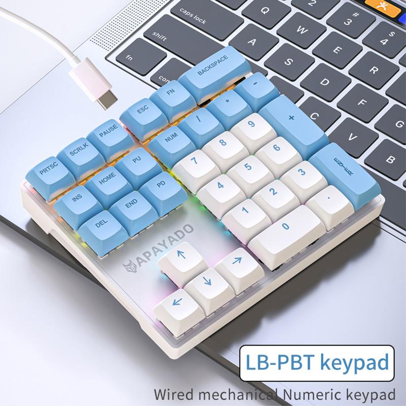 Wired Mechanical 33-Key Numeric Keypad With Multi-Color Lights Shaft Laptop Numeric Keyboard Accessories External Keyboard