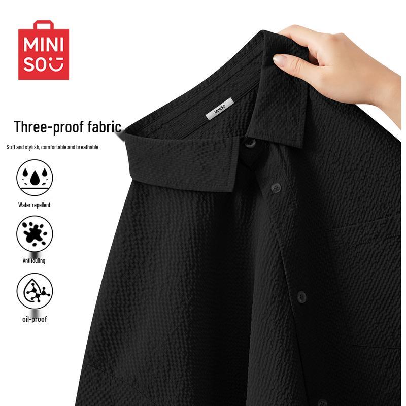 MINISO Men s Premium Breathable Half-Sleeve Shirt M
