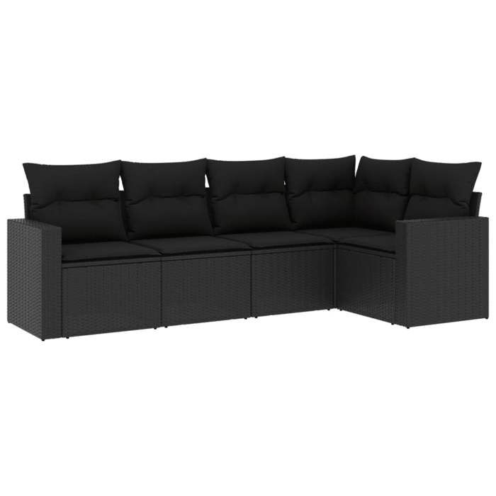 VidaXL Garden Lounge Set with Cushions 5 Pcs, Patio Sofas, Patio Furniture Set, Outdoor Furniture, Black 3218915