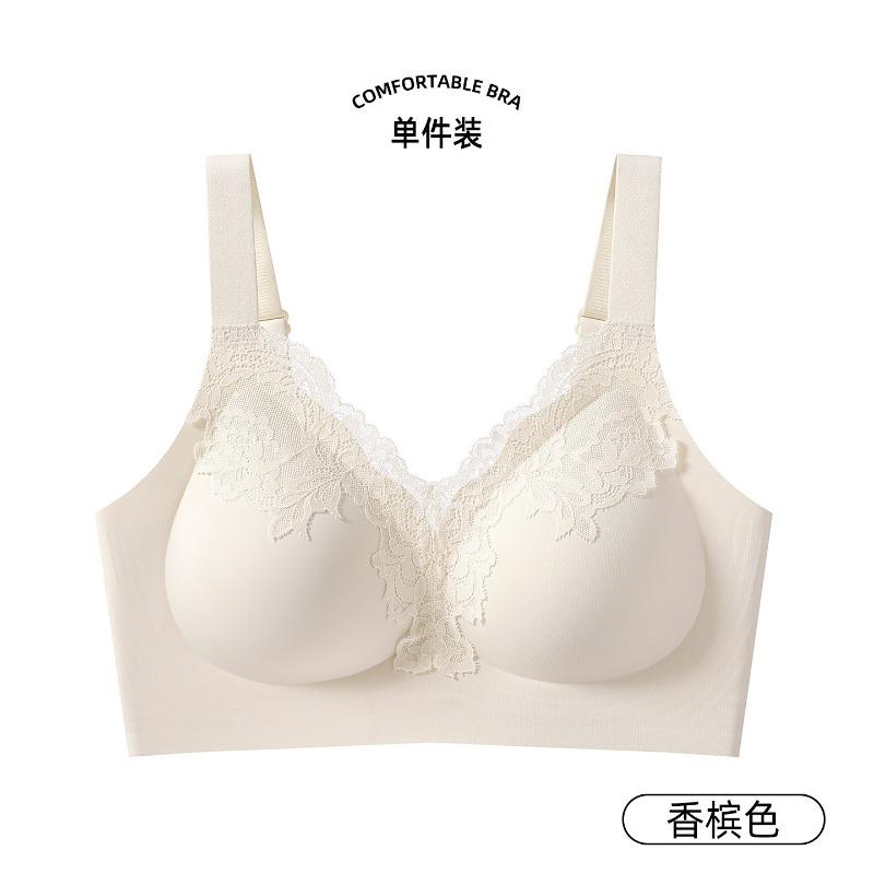 Women Plus Size Lace Bra No Underwire Push Up Support