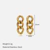 Cuban Chain Earrings, European and American Simple Chain Stainless Steel Gold-plated Studs, Fashionable and Creative Popular Design Earrings for Women