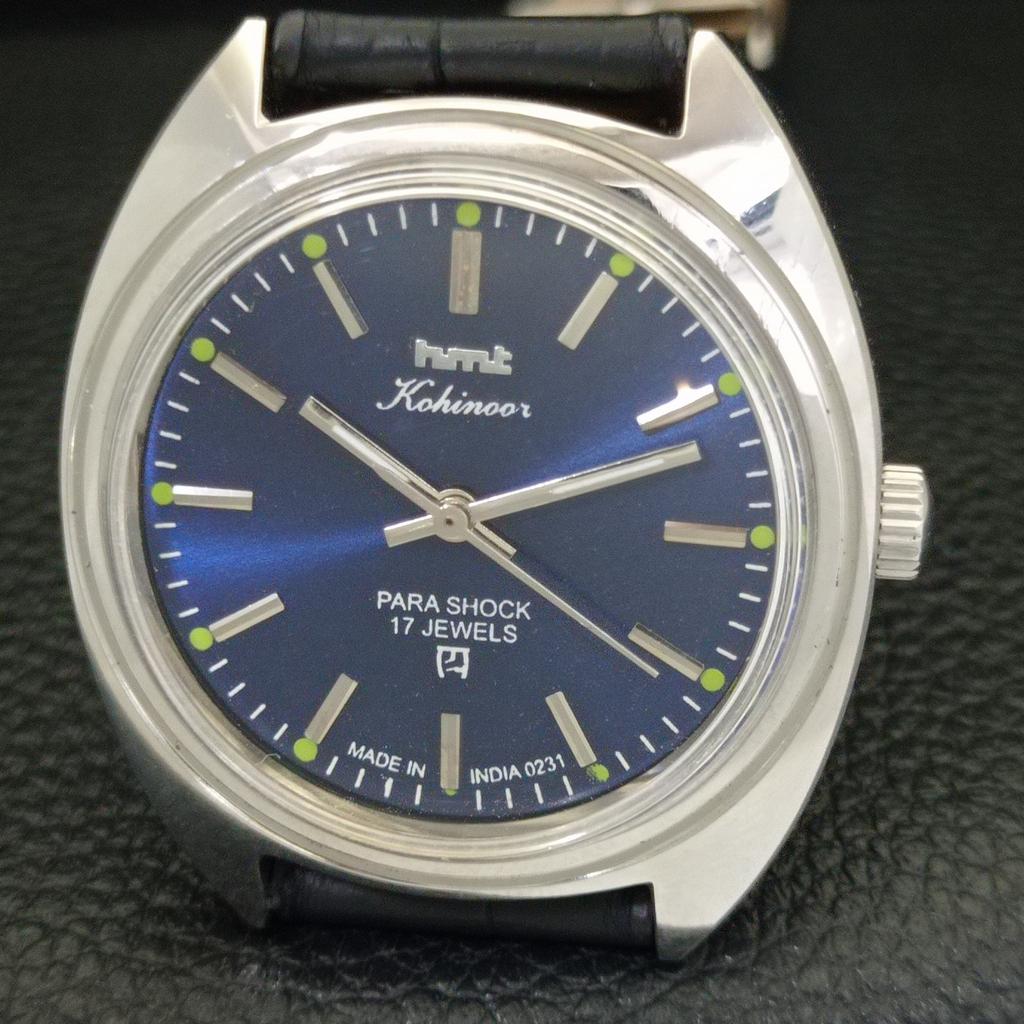RELOJ VINTAGE DE CUERDA MANUAL HMT KOHINOOR INDIO PARA HOMBRE ESFERA COLOR AZUL a441002-4 HT-a441002