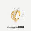 Vintage Geometric Open Index Finger Ring: Drip Oil Stainless Steel Titanium Band for Women
