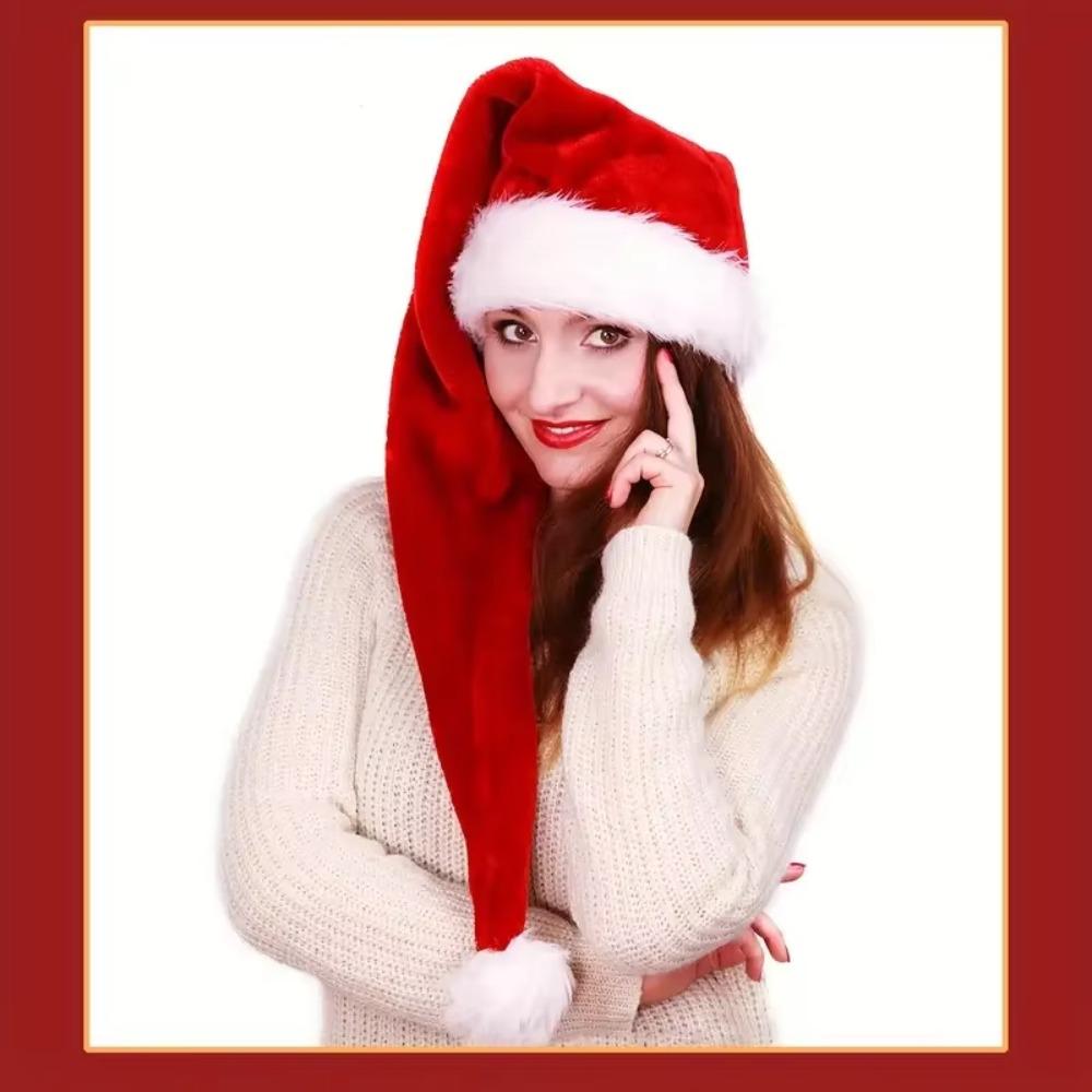 Comfortable Velvet Christmas Hat Soft Santa Claus Caps Christmas Hats  Men's and women's
