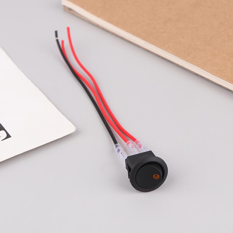 

12 В/20 А светодиодный переключатель для лодки, круглый, кошачий глаз, автомобильный, модифицированный, с вилкой-пружиной и проводом