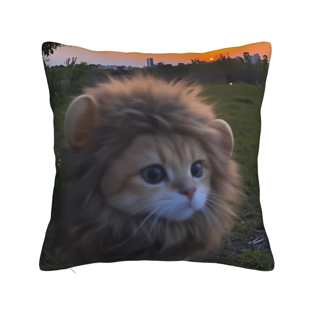 Katzen-Memes Lustiger Meme-Druck Kissenbezug Weicher Kissenbezug für Sofa Auto Heimdekoration Modischer Kissenbezug