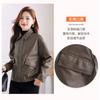 Womens PU Leather Biker Jacket With Lapel Collar Loose Fit Short Coat Winter 2026