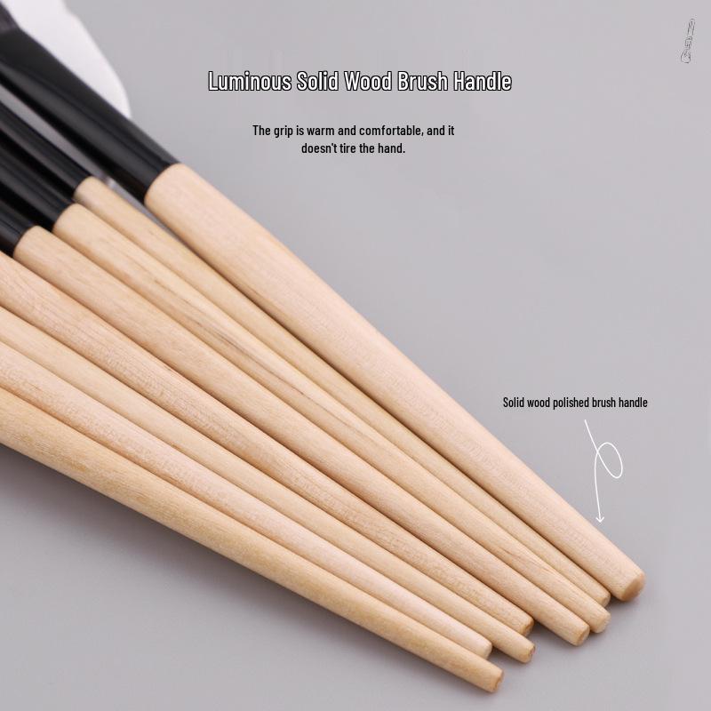 5/8-Piece Eye Brush Set: Pony Hair Blending, Luminous Wood Handle, Slanted Eyebrow, Eyeshadow, Concealer Brushes