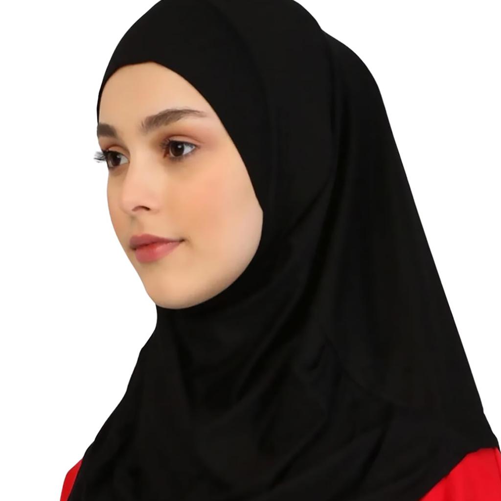New Ready To Go wear Instant Hijab for Women Solid Color Hemp Headscarf Neck Cover Sports Hijabs Pinless Islam Shawls and Wraps