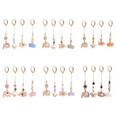 4 Pcs/Set Baby Sensory Toys Stroller Ornaments Rattle for Play Gym Frame Activity Hanging Pendants Fitness Rack Decorati