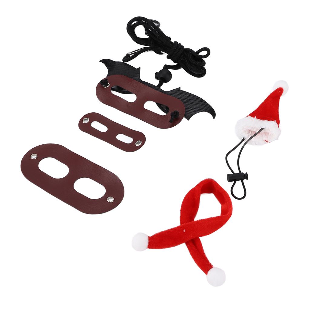 Santa Hat Scarf Lizard Leash Harness Set Adjustable Soft Bearded Dragon Harness Leash for Reptile