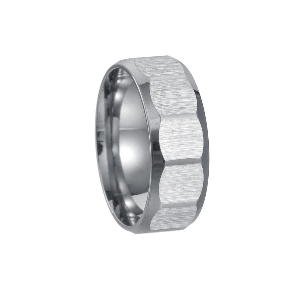 1pc Fashionable And Minimalist Brushed Stainless Steel Frosted Ring Men's wedding ring, holiday gift