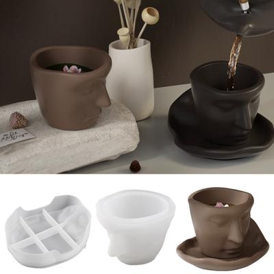 Molde de fundição de silicone versátil, arte abstrata, copo/prato, moldes, ornamentos versáteis, molde de fundição, ferramenta para fazer joias