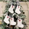 Embroidered Alphabet Christmas Knitting Stocking Christmas Tree Pendant  2024 New Year