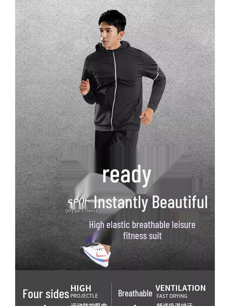 Herren Sportset: Laufen & Fitnessstudio Schnelltrocknend Hochelastisches Outfit