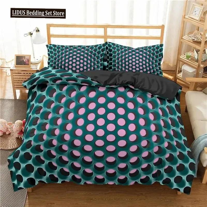 Honeycomb Soft Duvet Cover Set Pink Geometry 3D Printed Beding Set Polyester Col Style Double Quen King Comfortable Quilt Cover For Young Boys Adult