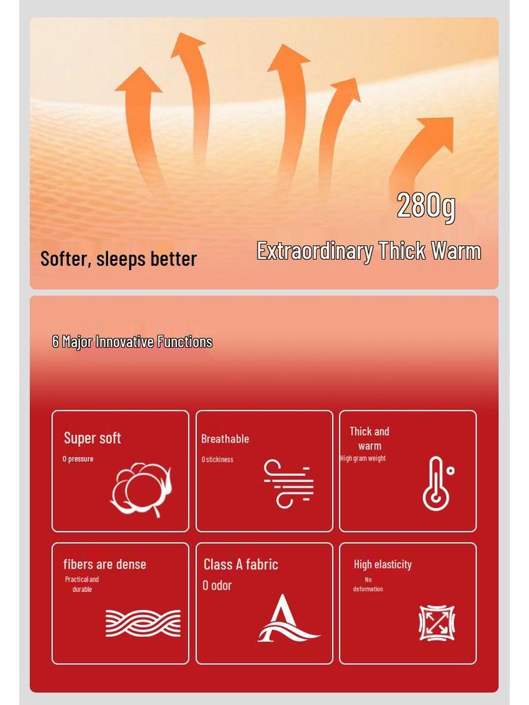 Damen Klasse A Reine Baumwolle Flanell Strickwaren Set - 280g Warm & Bequem Verdickte Herbst Unterwäsche