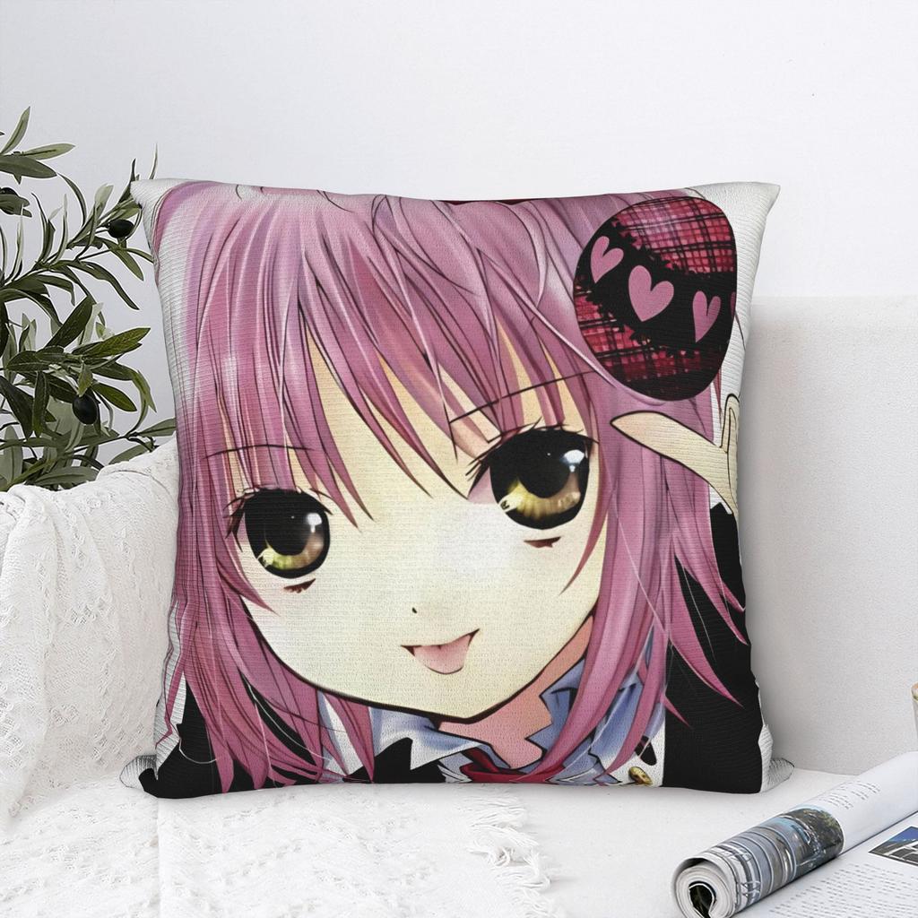 Anime Shugo Chara Square Pillow Cases Hinamori Amu Cushion Cover Custom Zipper Decor Pillowcase for Home 45*45cm