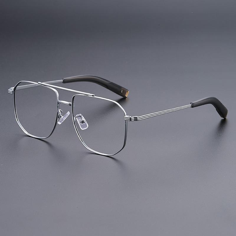 

Fashion Double Beam Glasses Men Women New Fashion Retro Men s Aviator Glasses Ultralight Luxury Pure Titanium Eyeglasses Frame