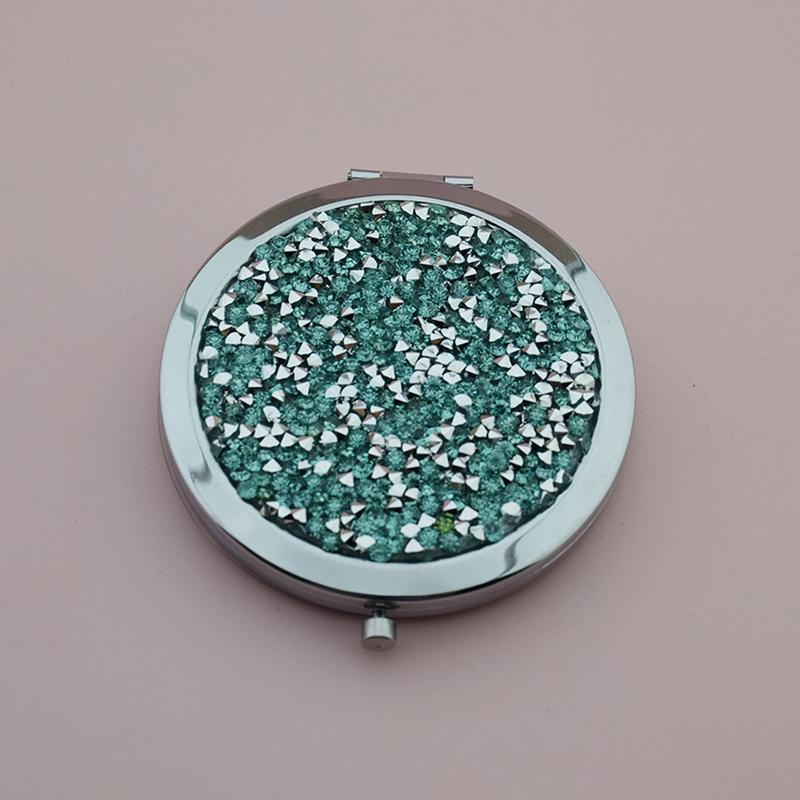 Miroir Compact Voyage Exquis Outils de Maquillage Rond Portable Pliant Miroir de Maquillage à Mettre dans la Poche Miroir Double Face