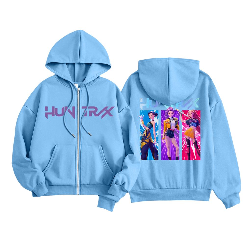 Kids Fashion Women's Lightweight Long Sleeve Zipper Hoodie Printed Hoodie With Pockets
