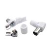 90° Solderless RF TV Connector - 9.5mm Male Antenna Plug