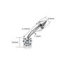 F136 Titanium Alloy Zirconium Cone Eyebrow, Rook, Lip, Ear Cartilage Bent Bar Body Piercing Jewelry