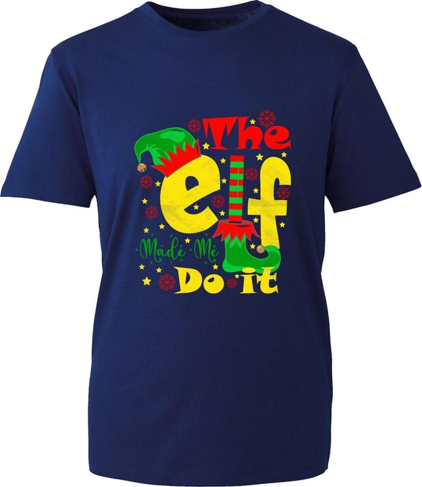 The Elf Made Me Do It Christmas Matching Tshirt Funny Elf Costume Xmas Tee Top S