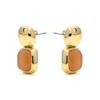 Boucles d'oreilles - Œil-de-chat Laroi - Orange - Plaqué or 18 ct - Laiton